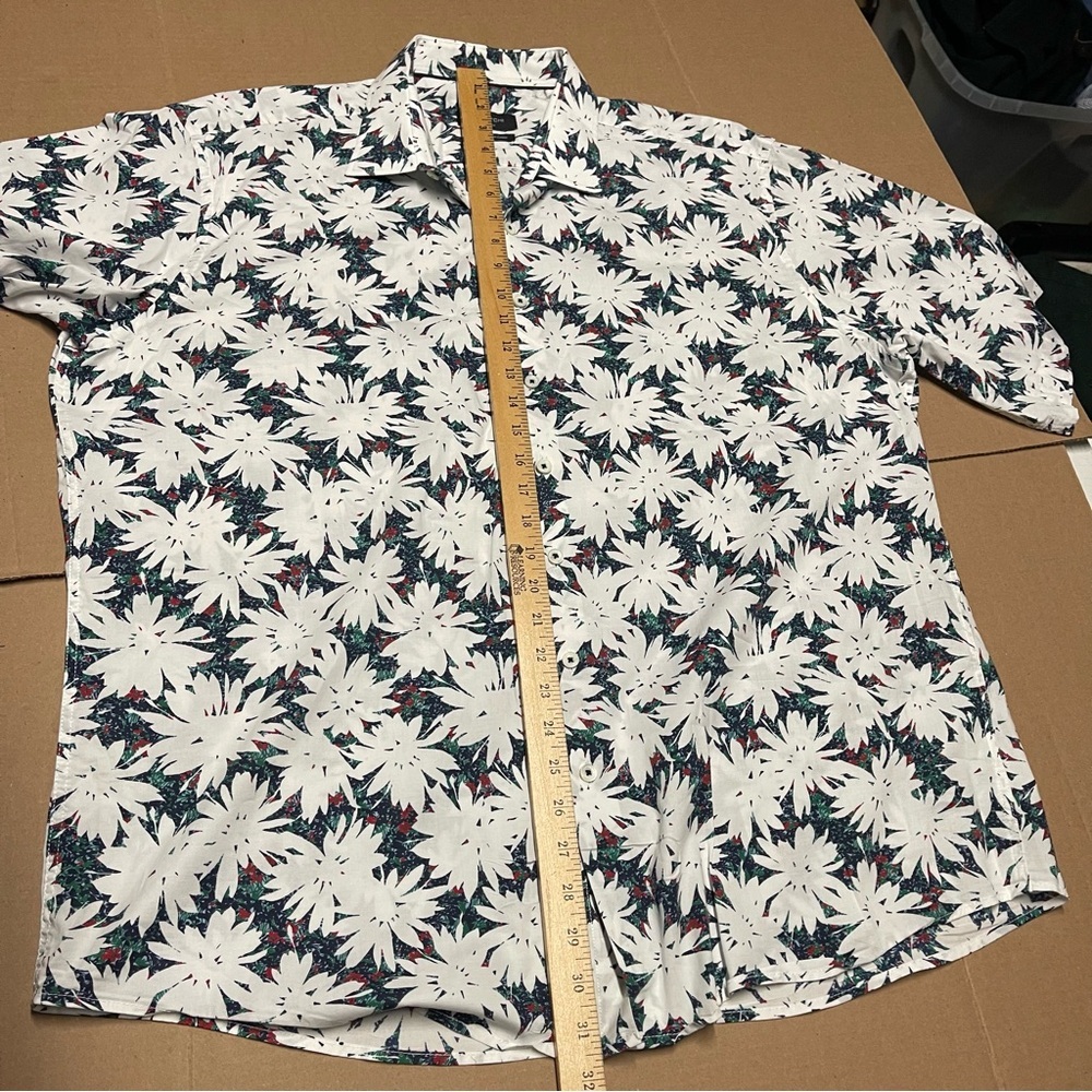 Bugatchi Mens XXL Short Sleeve Button Down Shirt Abstract Pattern Classic Fit - Picture 8 of 8